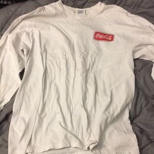 white coca cola long sleeve shirt